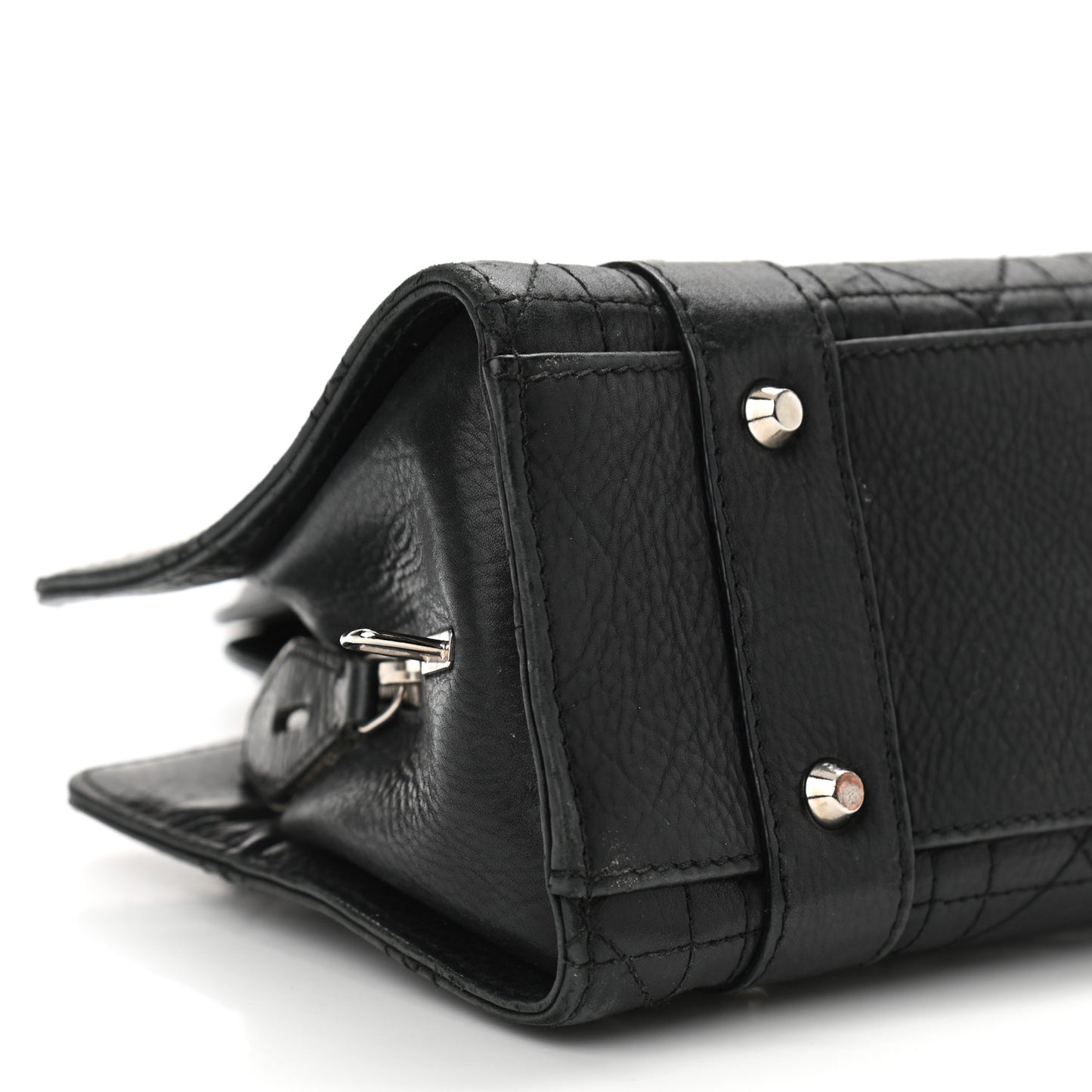 Calfskin Cannage Stitched Small Lady East West Lady Dior Black