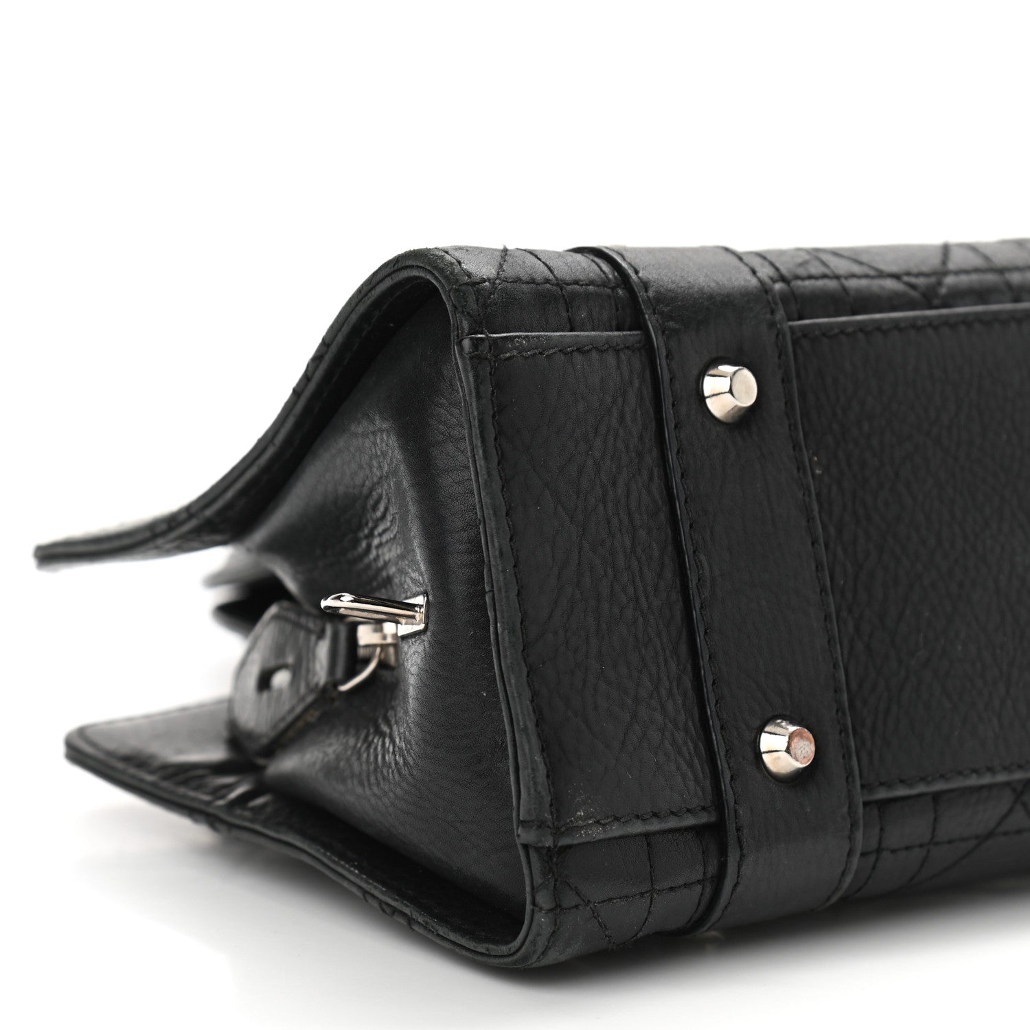 Christian Dior Calfskin Cannage Stitched Small Lady East West Lady Dior Black 9 of 13