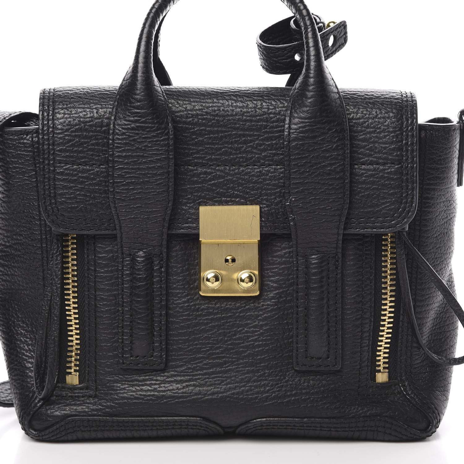 3.1 Phillip Lim 3.1 Textured Calfskin Mini Pashli Satchel Black 10 of 13