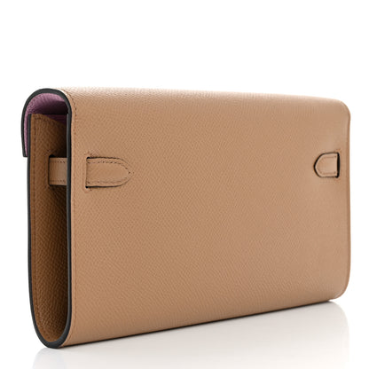 Hermes Epsom Verso Kelly Wallet To Go Chai Mauve Sylvestre 2 of 12