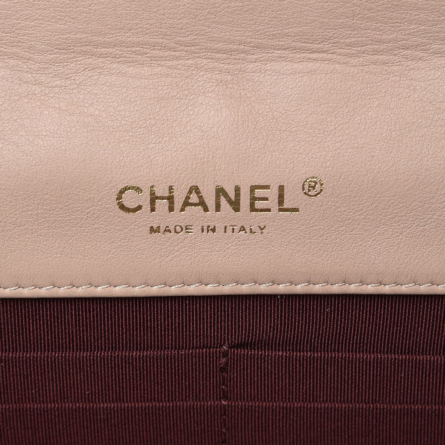 Patent Quilted Golden Class Wallet on Chain WOC Light Beige