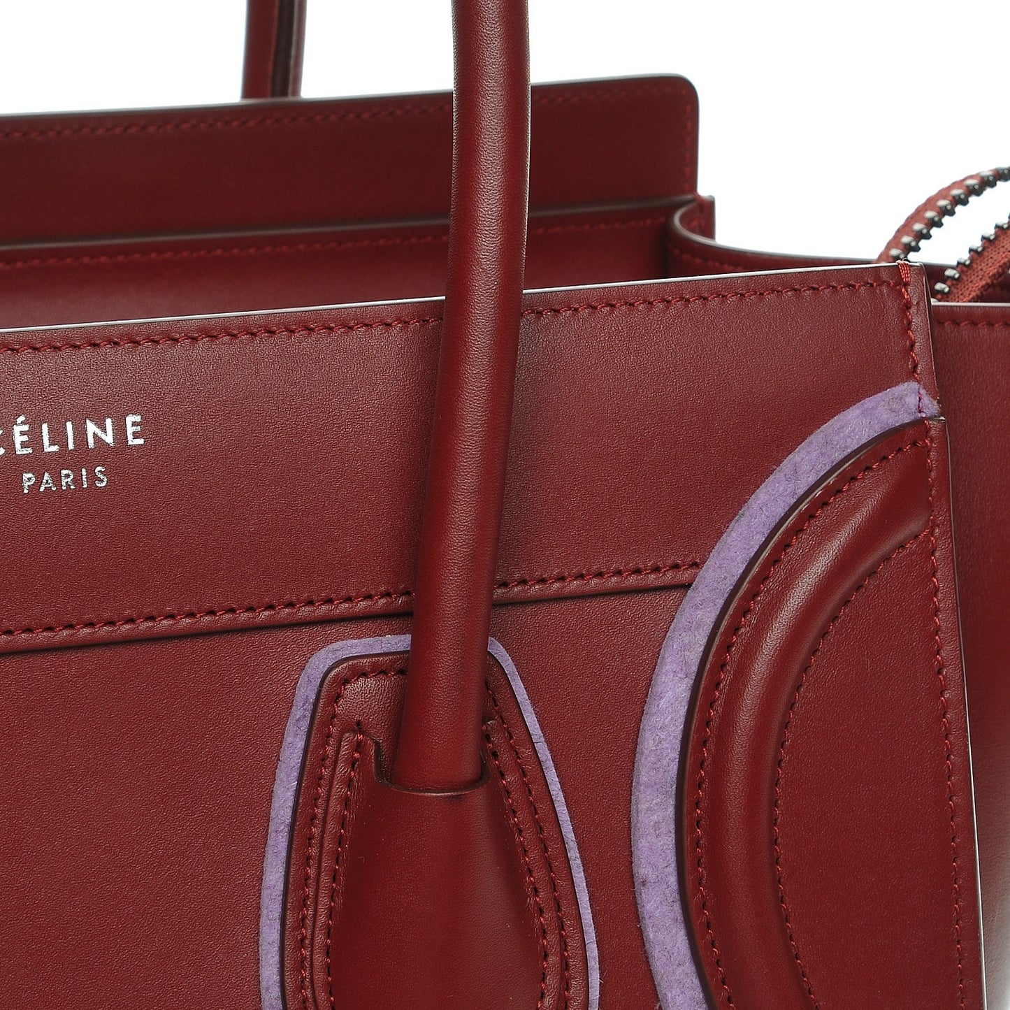 Smooth Calfskin Felt Micro Luggage Merlot