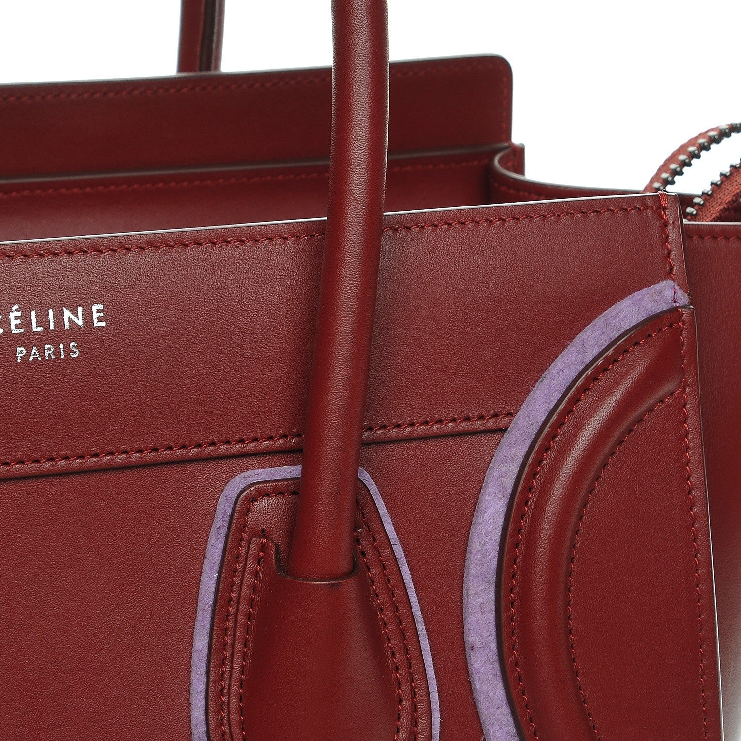 Celine Smooth Calfskin Felt Micro Luggage Merlot 9 of 9