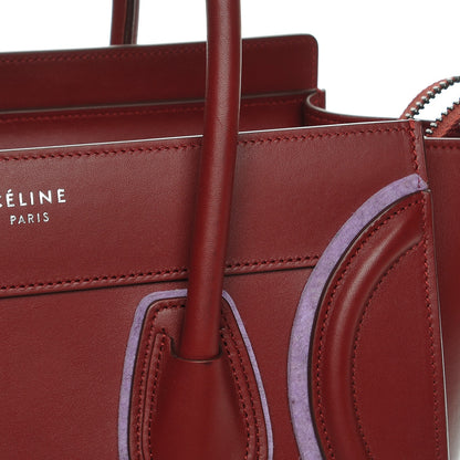 Celine Smooth Calfskin Felt Micro Luggage Merlot 9 of 9