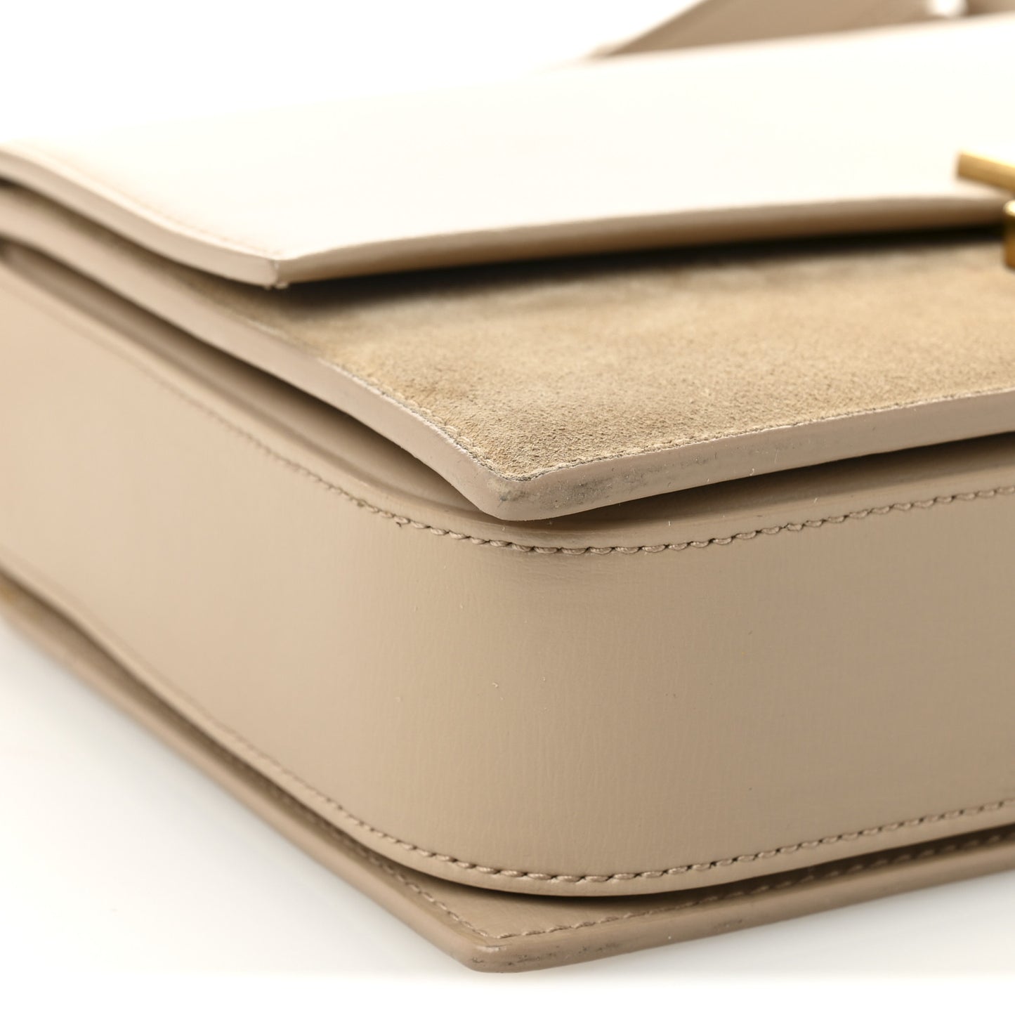 Smooth Calfskin Suede Medium Bellechasse Bag Dark Beige