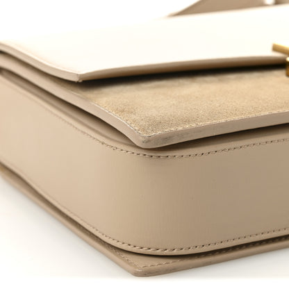 Saint Laurent Smooth Calfskin Suede Medium Bellechasse Bag Dark Beige 9 of 10