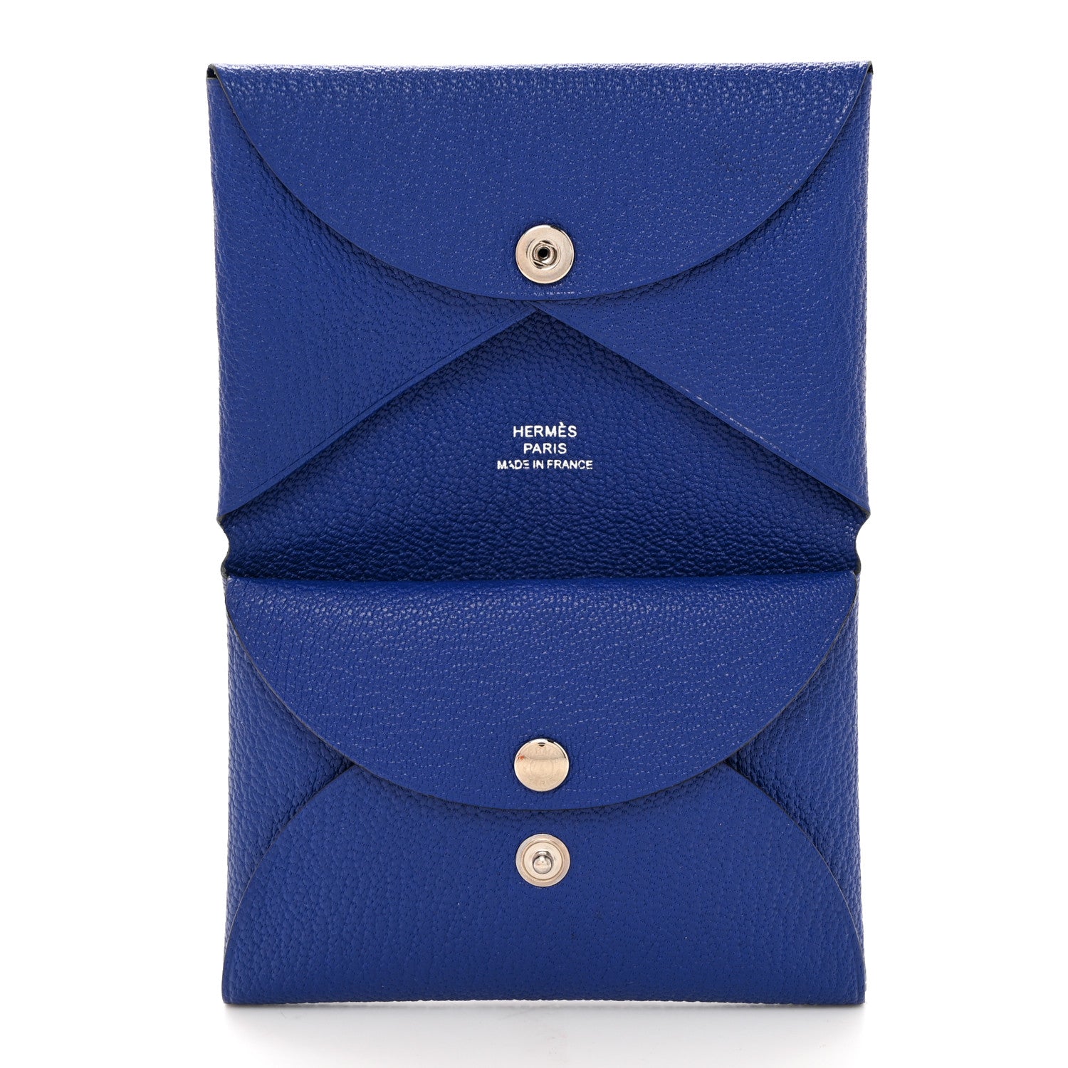 Hermes Chevre Mysore Calvi Duo Card Case Bleu Electrique 5 of 7