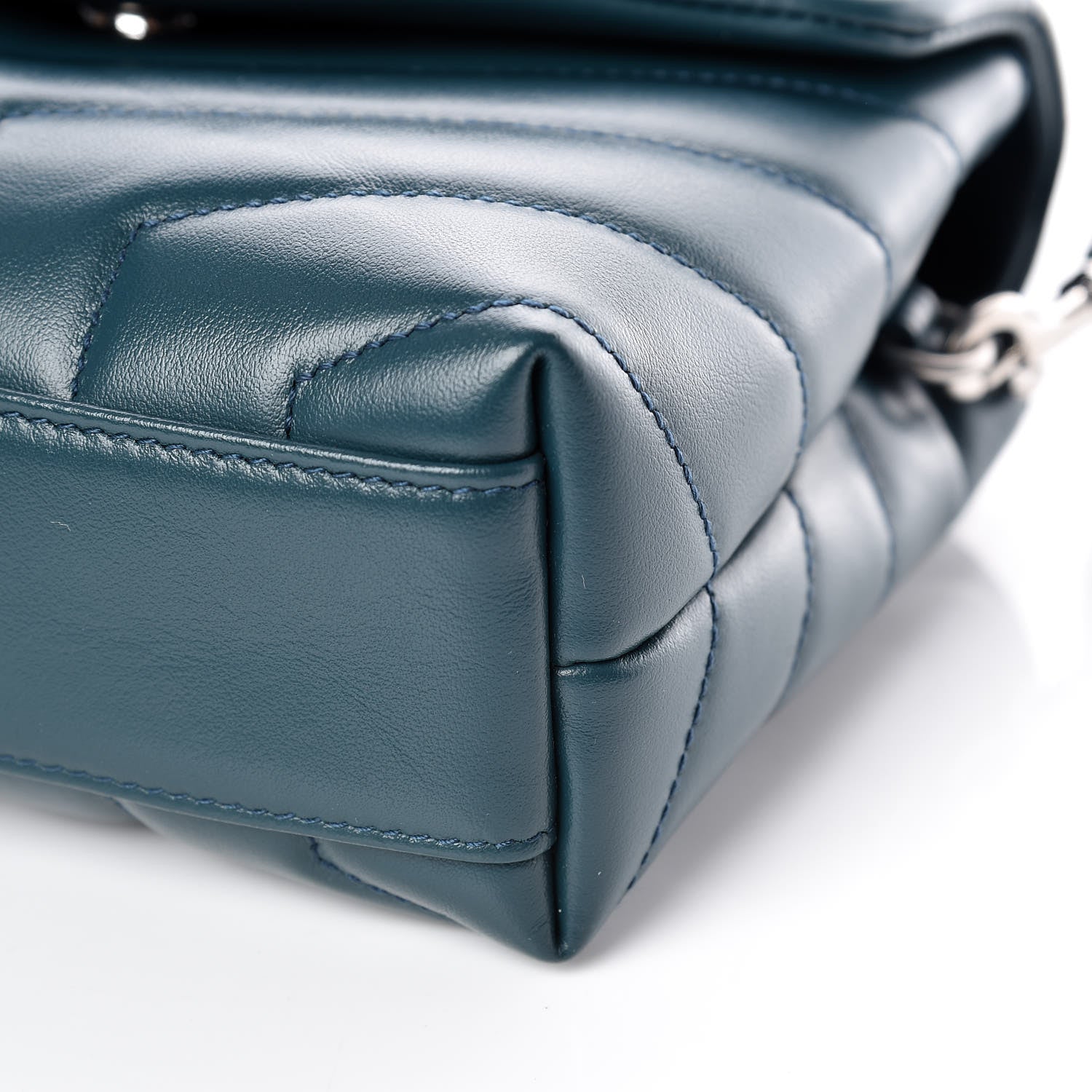 Saint Laurent Calfskin Y Quilted Monogram Toy Loulou Satchel Dark Turquoise 6 of 11