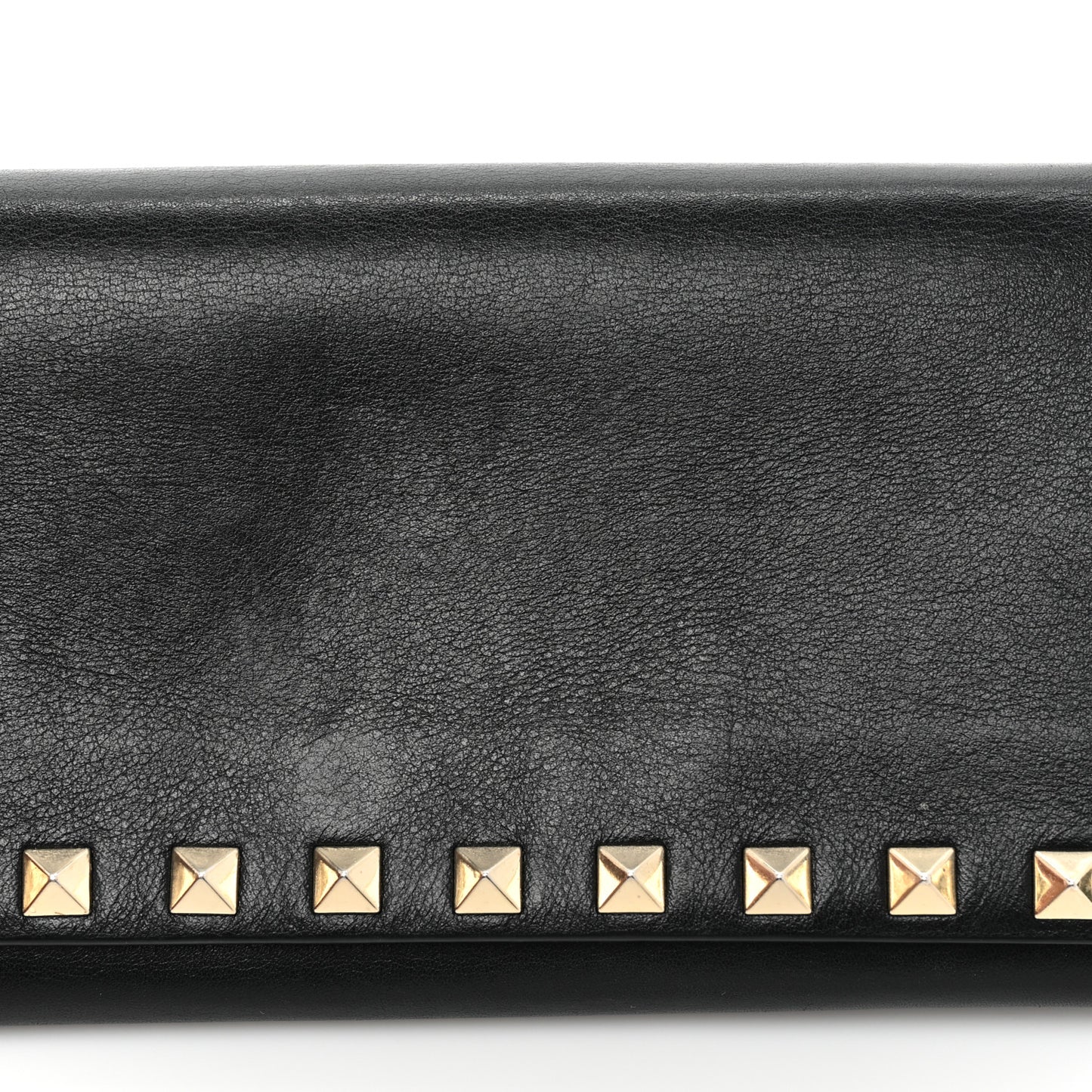 Vitello Rockstud Flap Wallet on Chain Black
