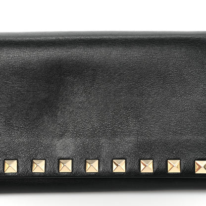 Valentino Garavani Vitello Rockstud Flap Wallet on Chain Black 20 of 27
