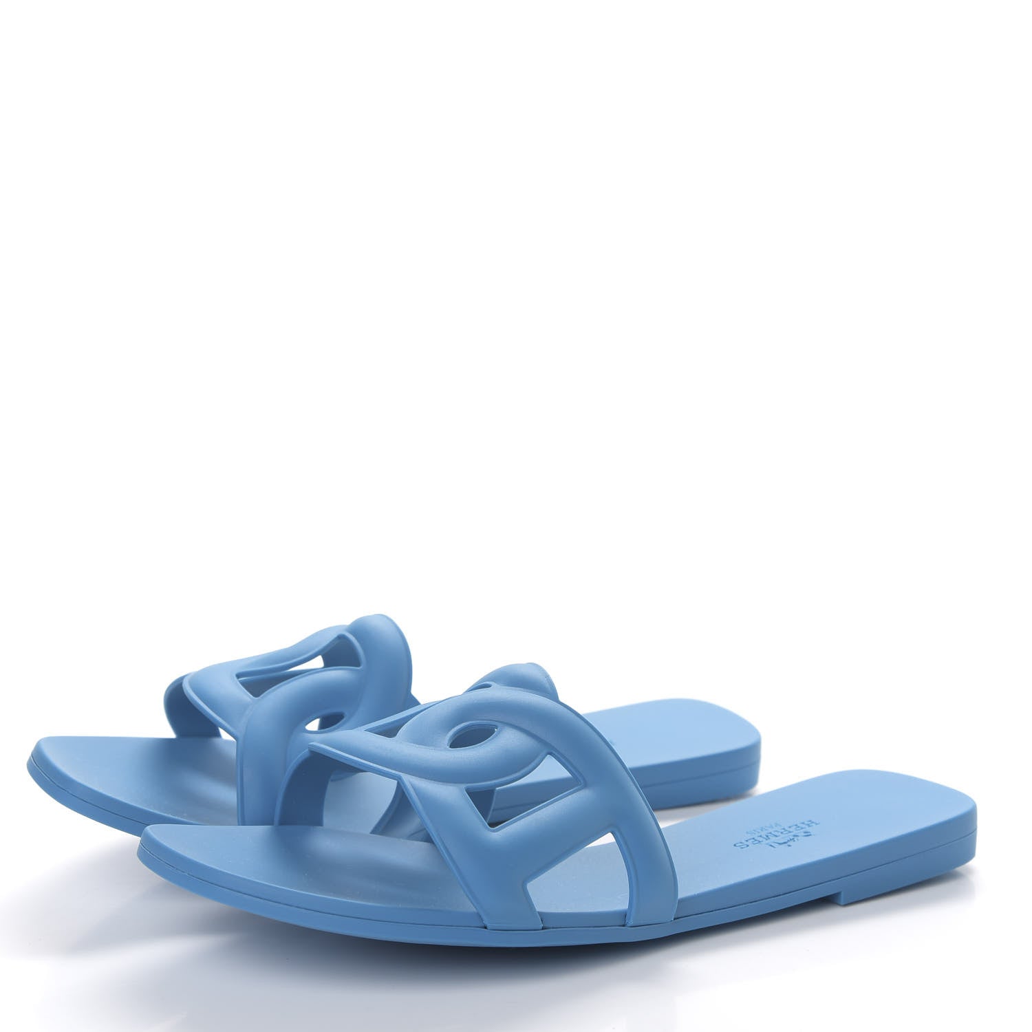 Hermes Rubber Aloha Sandals 38 Bleu Vif 3 of 8