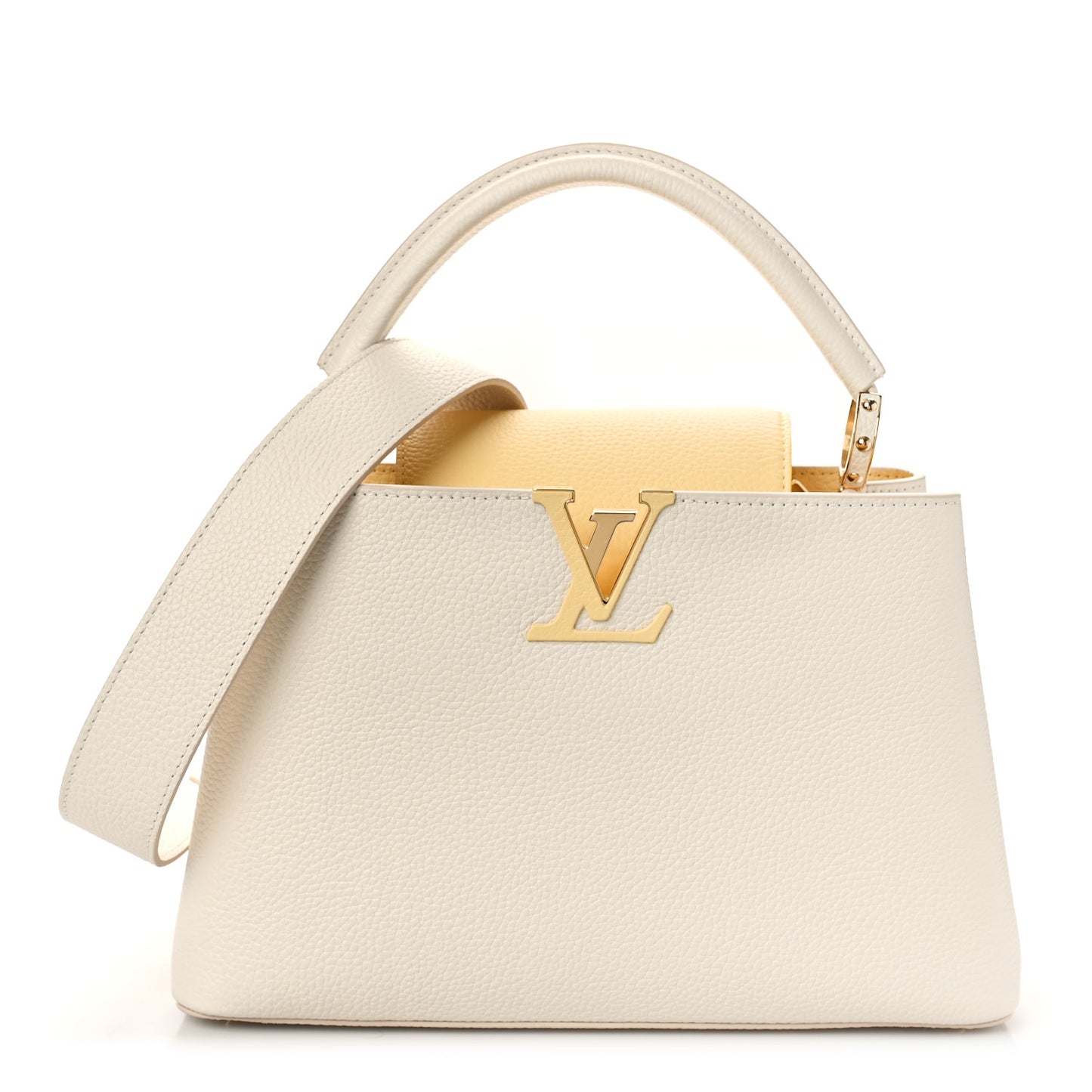 Taurillon Capucines MM Cream Plume Yellow