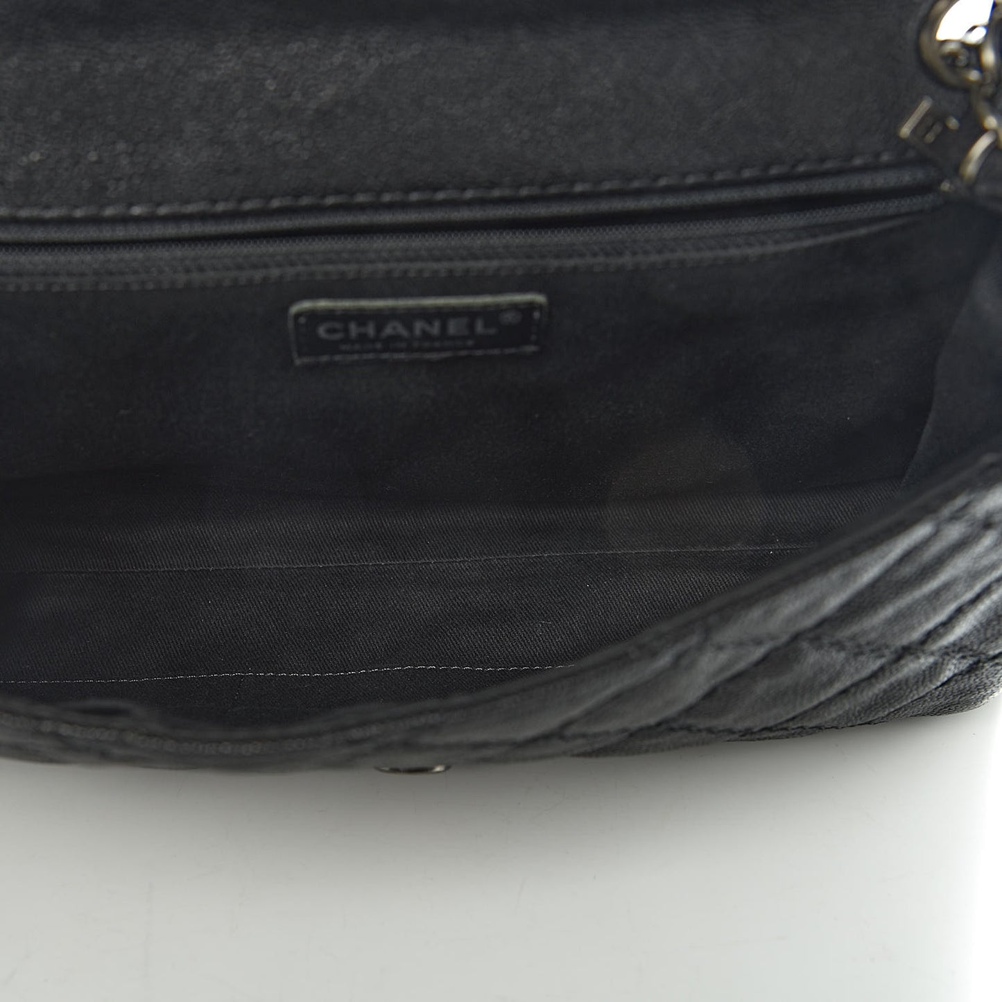 Caviar Double Stitch Medium Flap Black