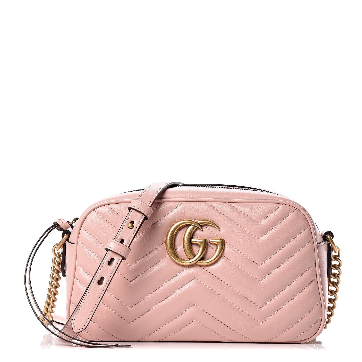 Gucci Calfskin Matelasse Small GG Marmont Chain Shoulder Bag Perfect Pink 1 of 10