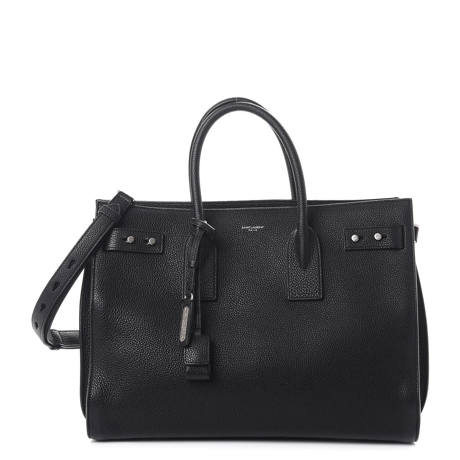 Saint Laurent Grained Calfskin Medium Supple Sac De Jour Black 1 of 8