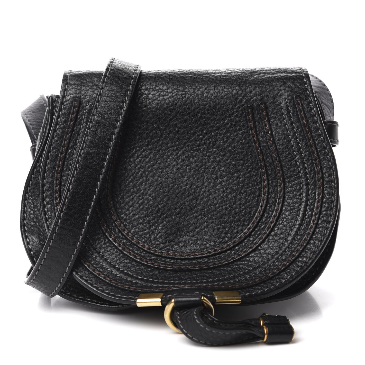Chloe Calfskin Mini Marcie Round Crossbody Bag Black 1 of 11