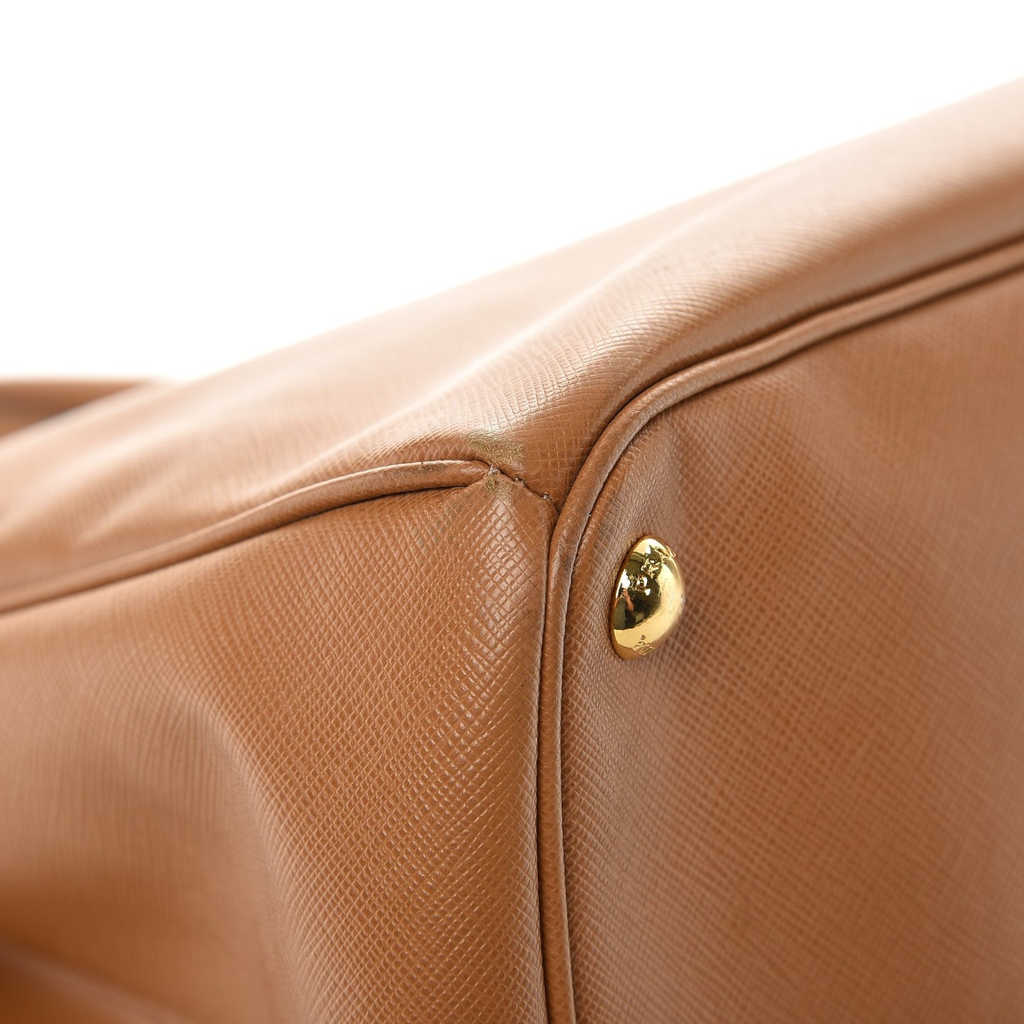 Saffiano Large Galleria Double Zip Tote Caramel