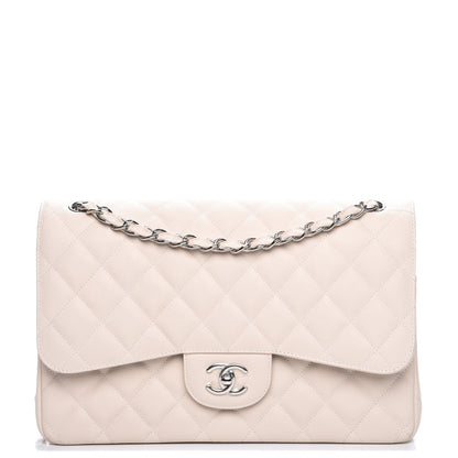 Chanel Caviar Quilted Jumbo Double Flap Light Beige 1 of 9