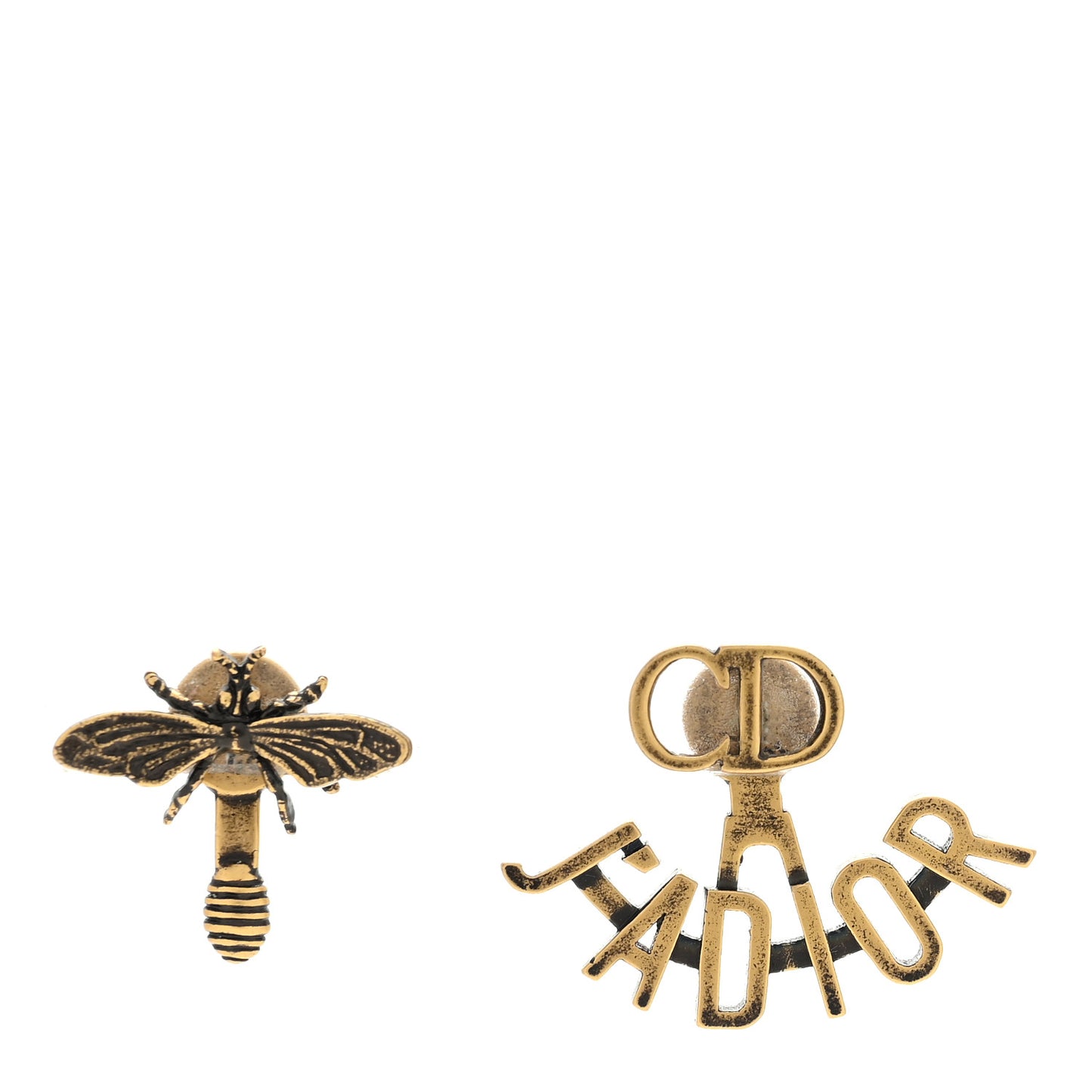 Metal J'Adior Earrings Aged Gold