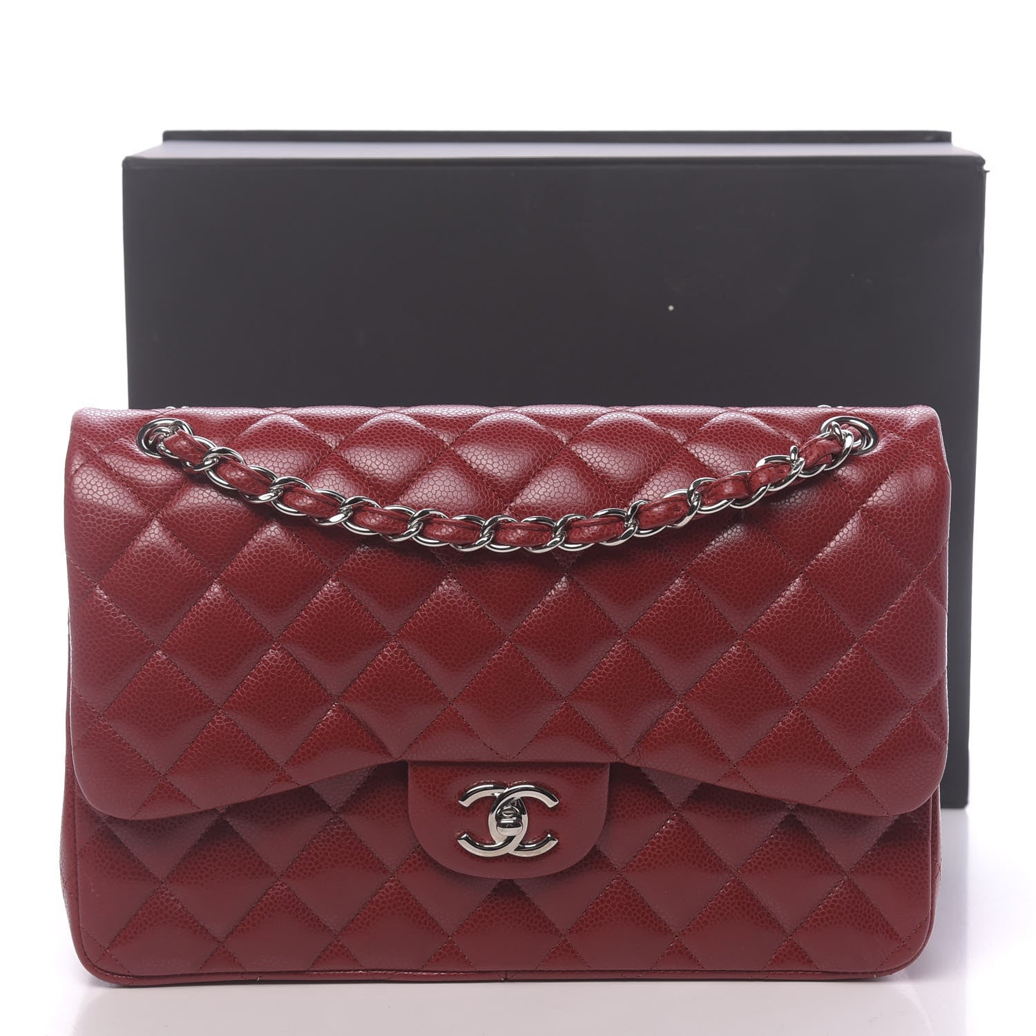 Chanel Caviar Quilted Jumbo Double Flap Red 11 of 11