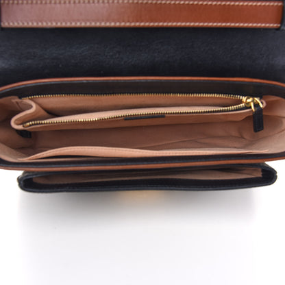 Gucci GG Supreme Monogram Calfskin Small Padlock Flap Pocket Shoulder Bag Beige Black Cuir 5 of 9