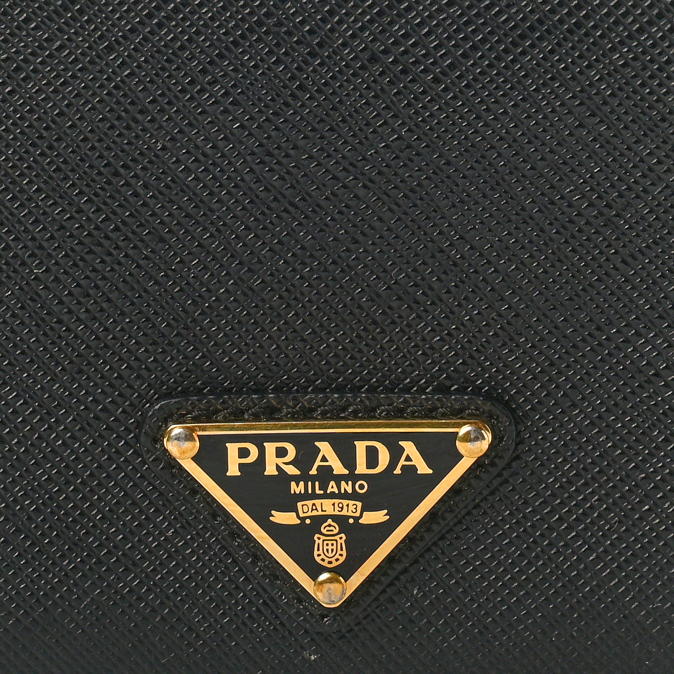 Prada Saffiano Triangle Bi-Fold Wallet Black 7 of 7