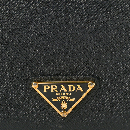 Prada Saffiano Triangle Bi-Fold Wallet Black 7 of 7