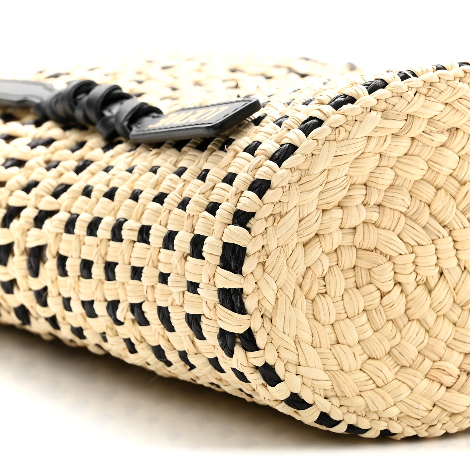 Loewe Calfskin Raffia Paulas Ibiza Bucket Bag Natural Black 9 of 10