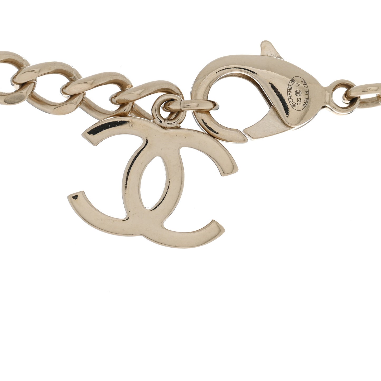 Crystal Chain CC Necklace Gold Silver