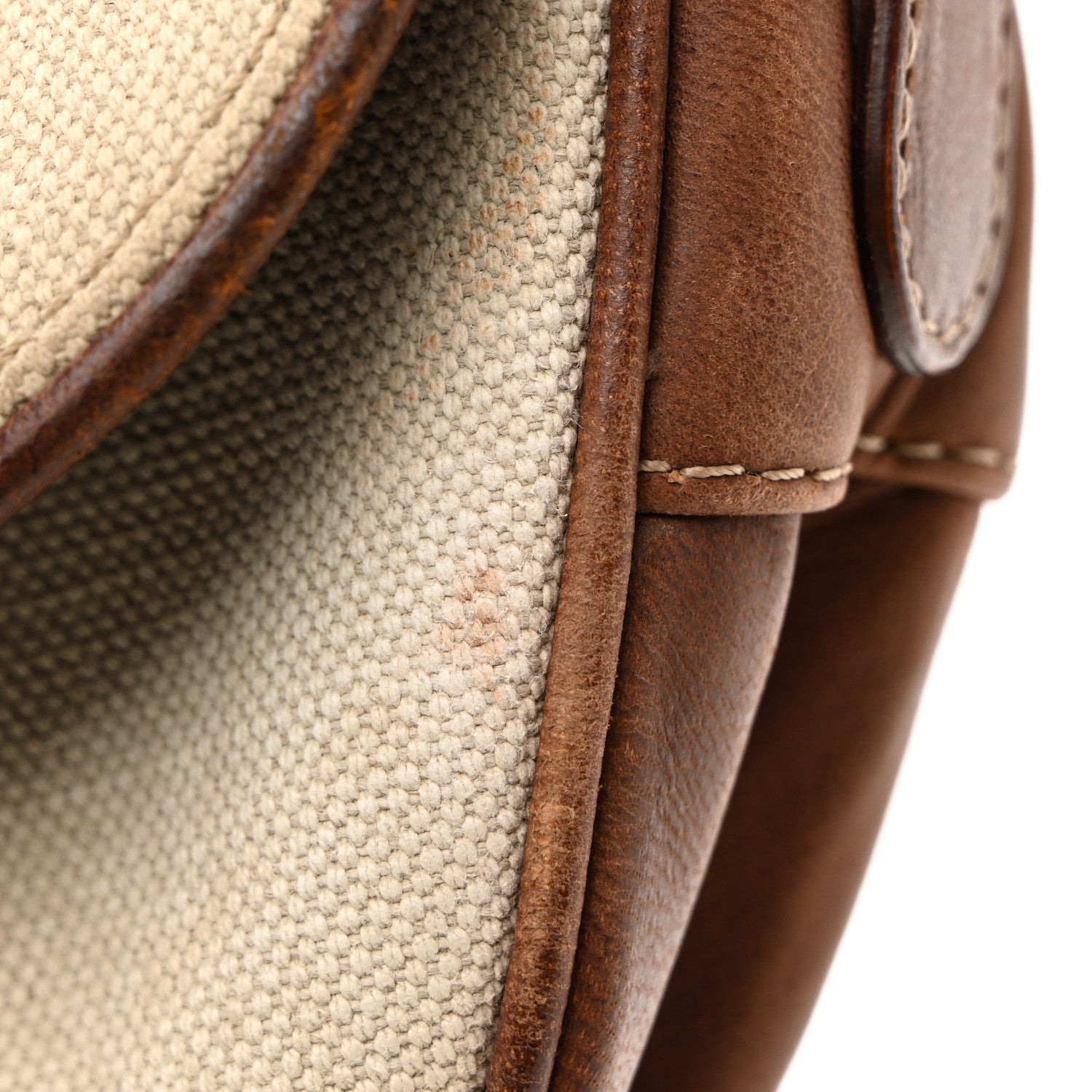 Christian Dior Canvas Calfskin Saddle Bag Beige 13 of 13
