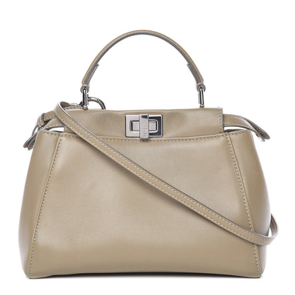 Fendi Nappa Mini Peekaboo Iconic Satchel Tortora 1 of 14