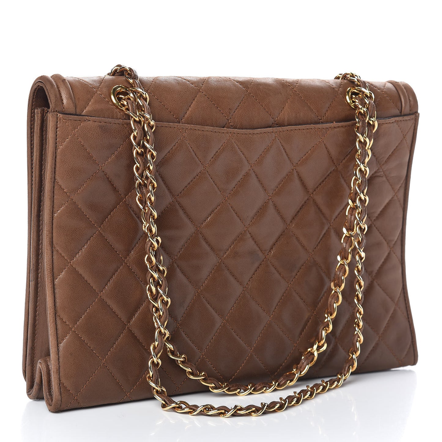 Lambskin Quilted Timeless CC Small Single Flap Brown