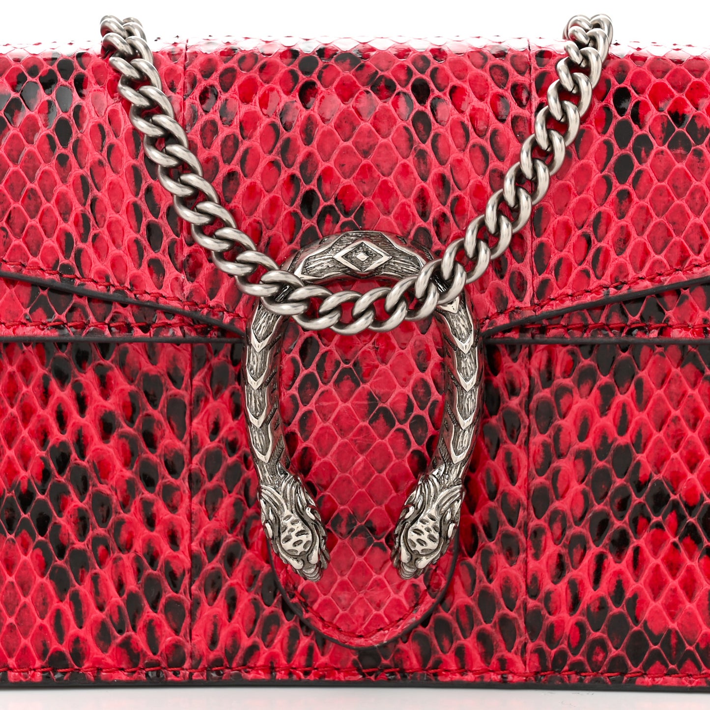 Snakeskin Super Mini Dionysus Shoulder Bag Red