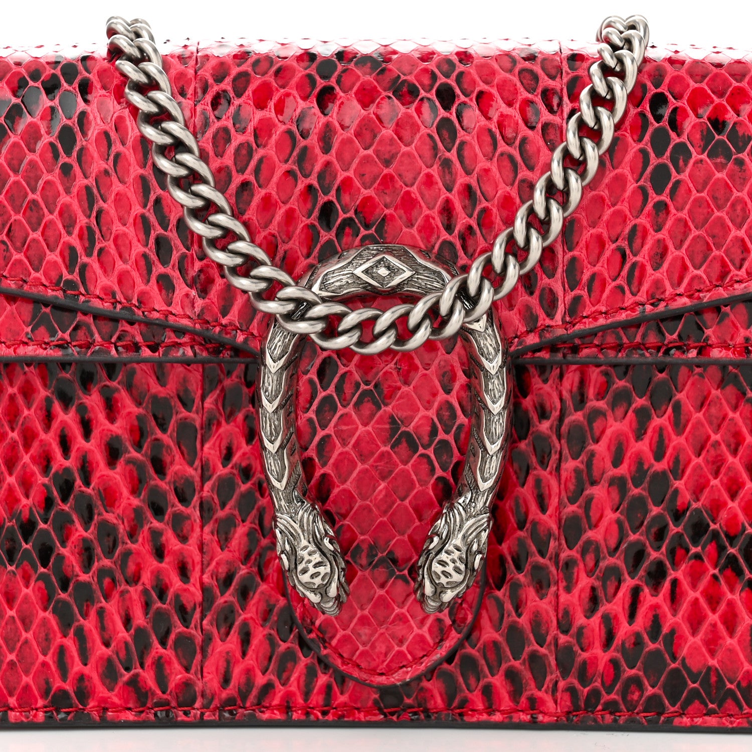 Gucci Snakeskin Super Mini Dionysus Shoulder Bag Red 7 of 10