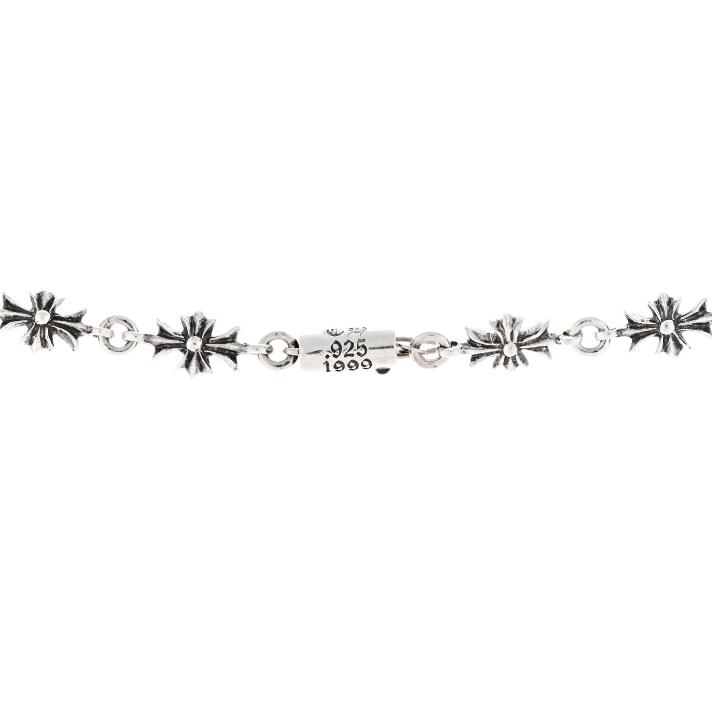 Sterling Silver Diamond Tiny Cross Link Necklace