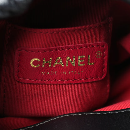 Chanel Metallic Lambskin Quilted Pearl Crown Drawstring Bag Anthracite 6 of 9