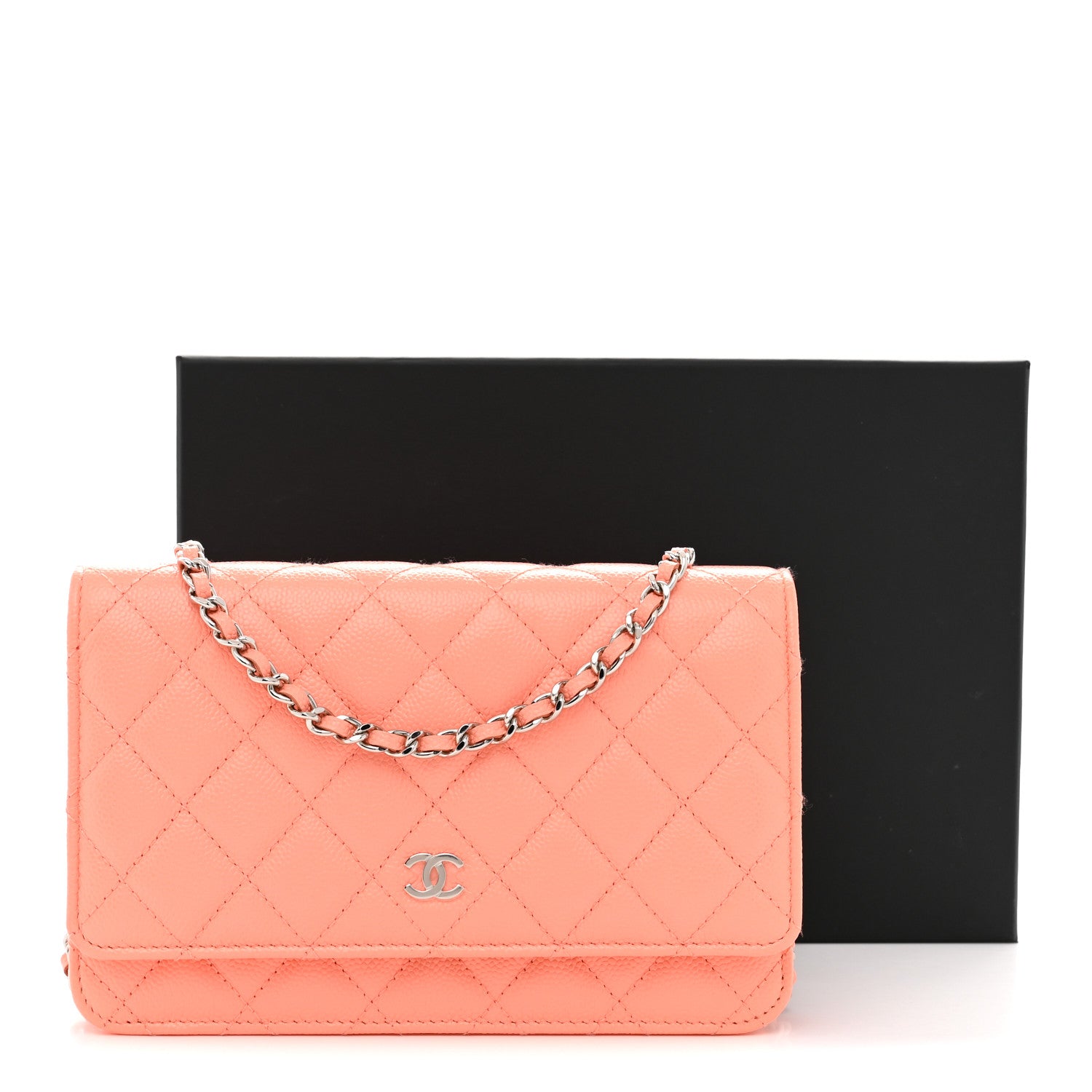 Chanel Caviar Quilted Wallet on Chain WOC Coral 12 of 12