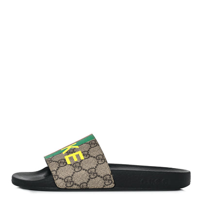 Gucci GG Supreme Monogram Fake/Not Slide Sandals 37 Beige Ebony 1 of 8