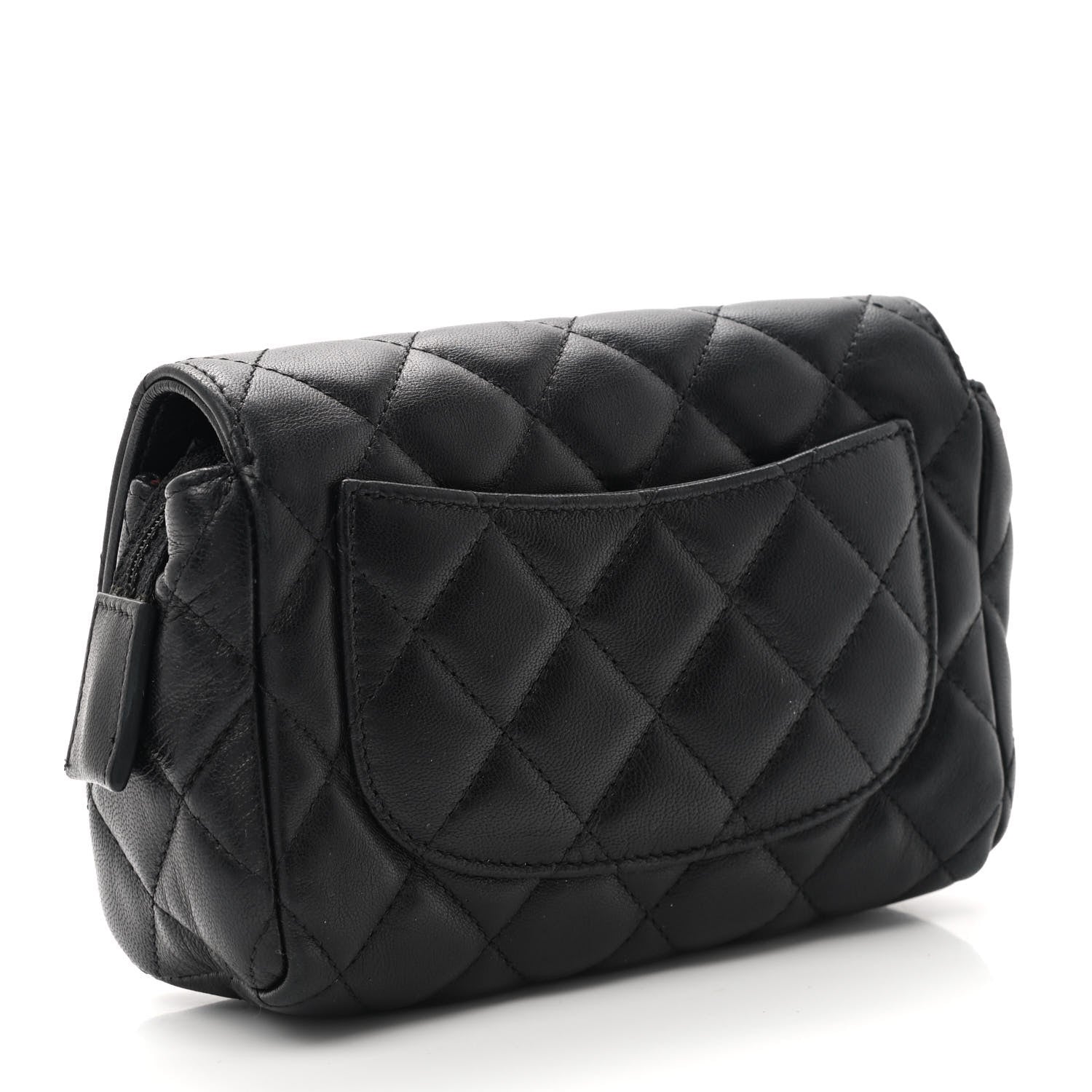 Chanel Lambskin Quilted Flap Cosmetic Case Black 3 of 8