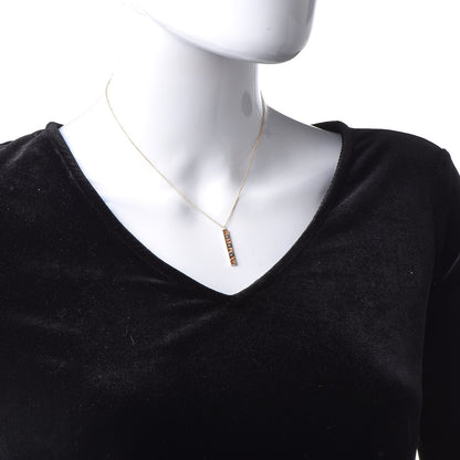 Tiffany 18K Rose Gold Diamond Atlas Bar Pendant Necklace 2 of 6