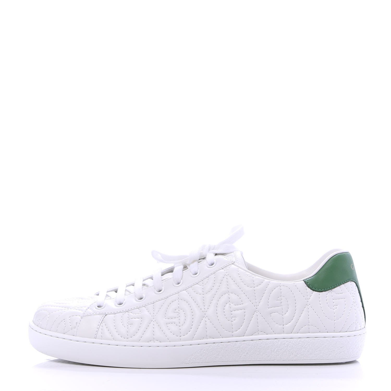 Gucci Nappa G Rhombus Mens Ace Sneakers 10 Great White Green 1 of 10