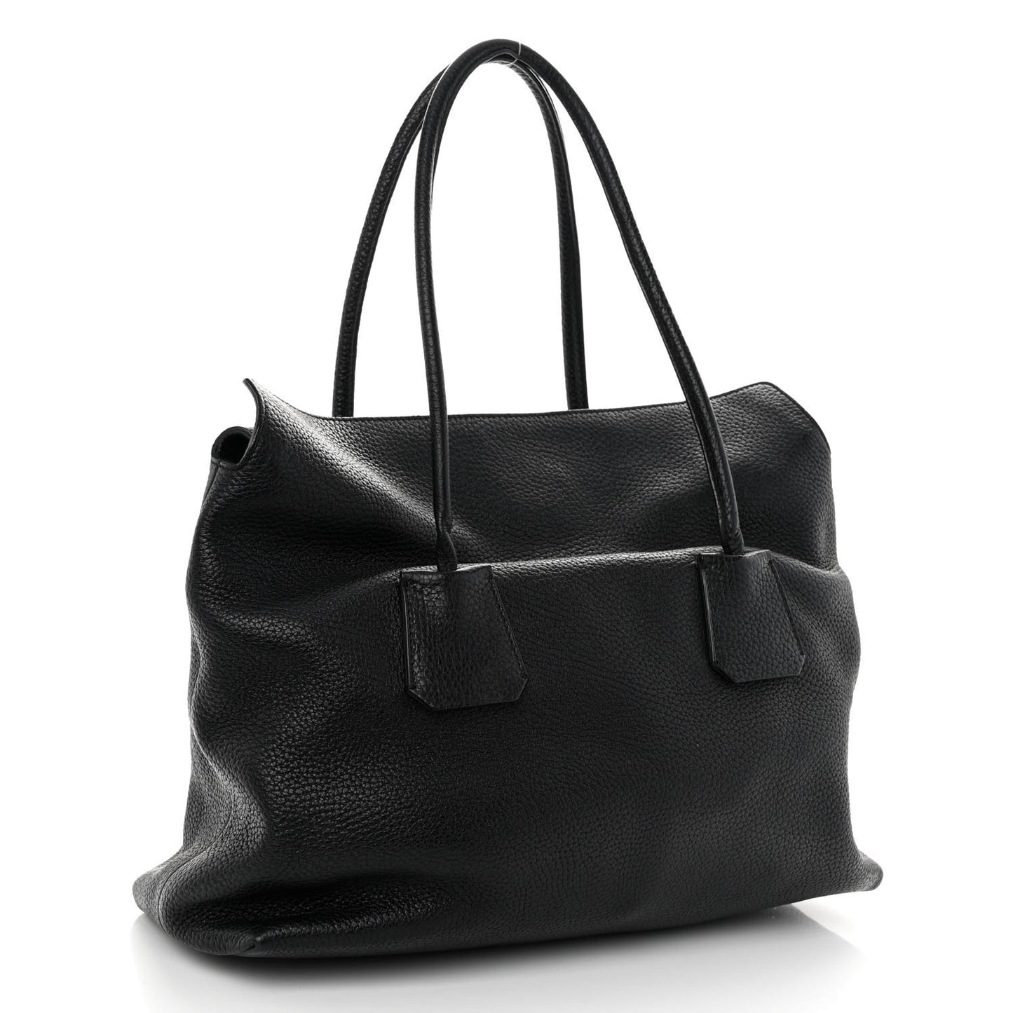 London Grainy Calfskin Medium Baynard Tote Black