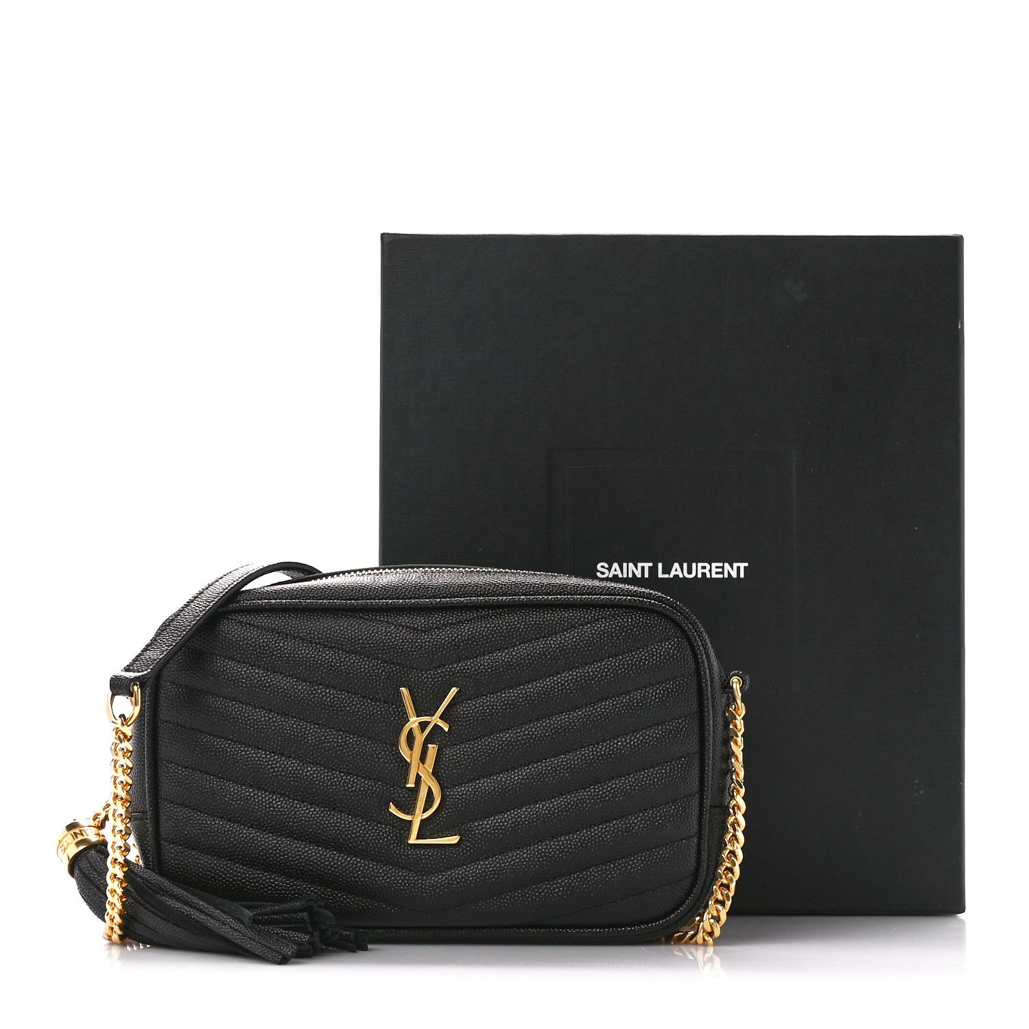 Saint Laurent Grain De Poudre Matelasse Monogram Mini Lou Camera Bag Black 11 of 11