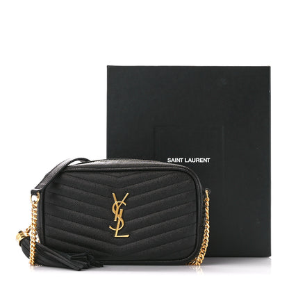 Saint Laurent Grain De Poudre Matelasse Monogram Mini Lou Camera Bag Black 11 of 11
