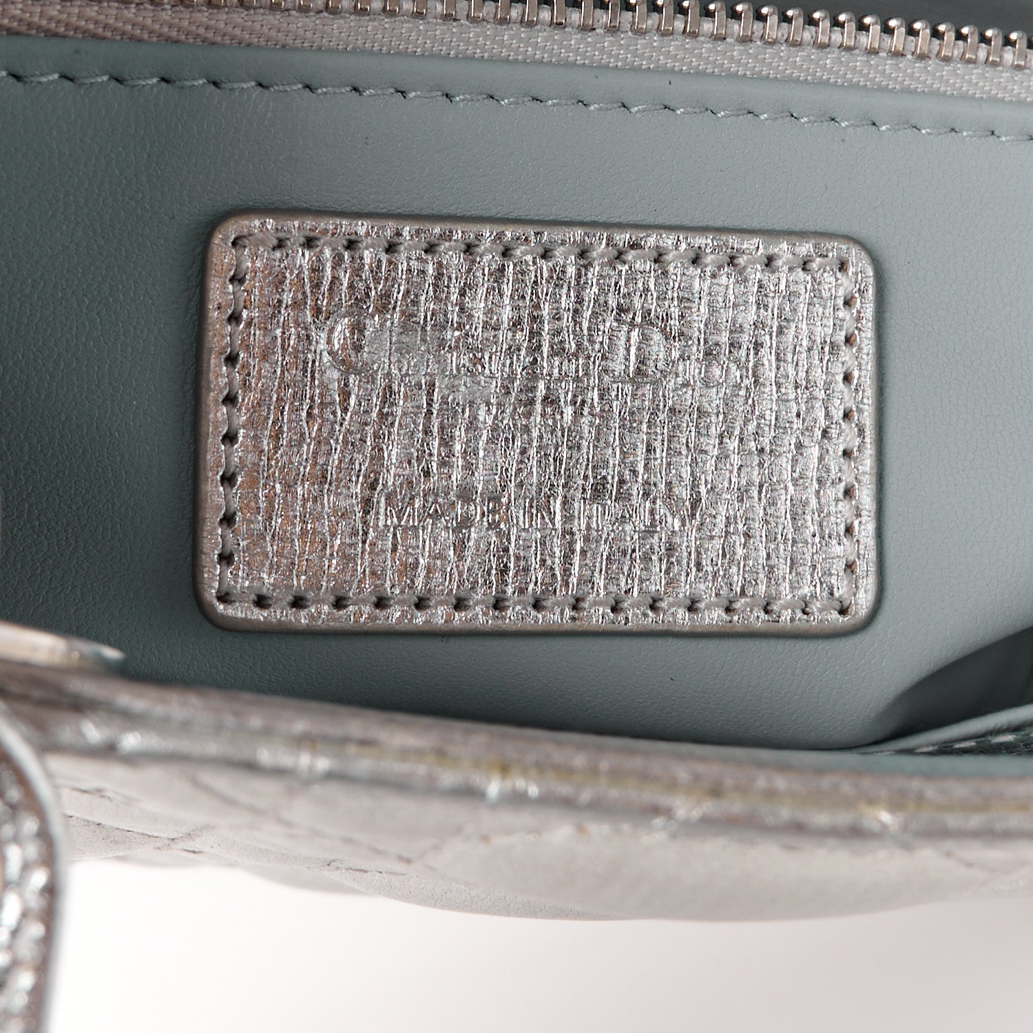 Christian Dior Metallic Grained Calfskin Cannage Small Lucky Badges My Lady Dior Silver 6 of 11