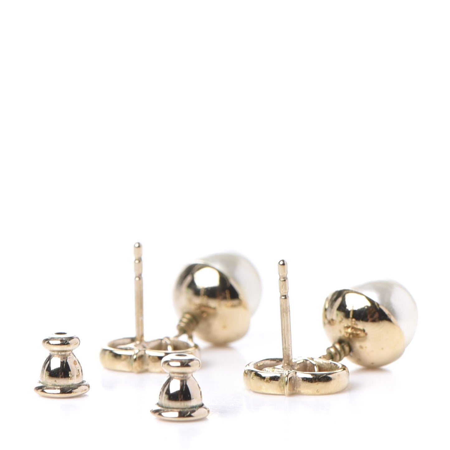 Pearl CD Drop Earrings Gold