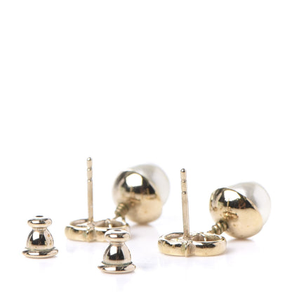 Christian Dior Pearl CD Drop Earrings Gold 3 of 4