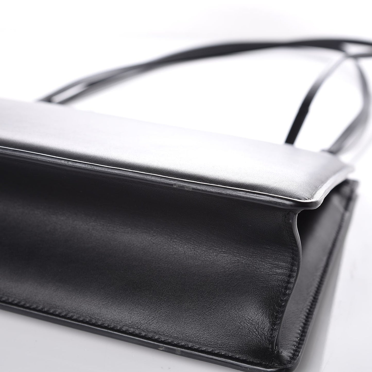 Smooth Calfskin Medium Clasp Shoulder Bag Black