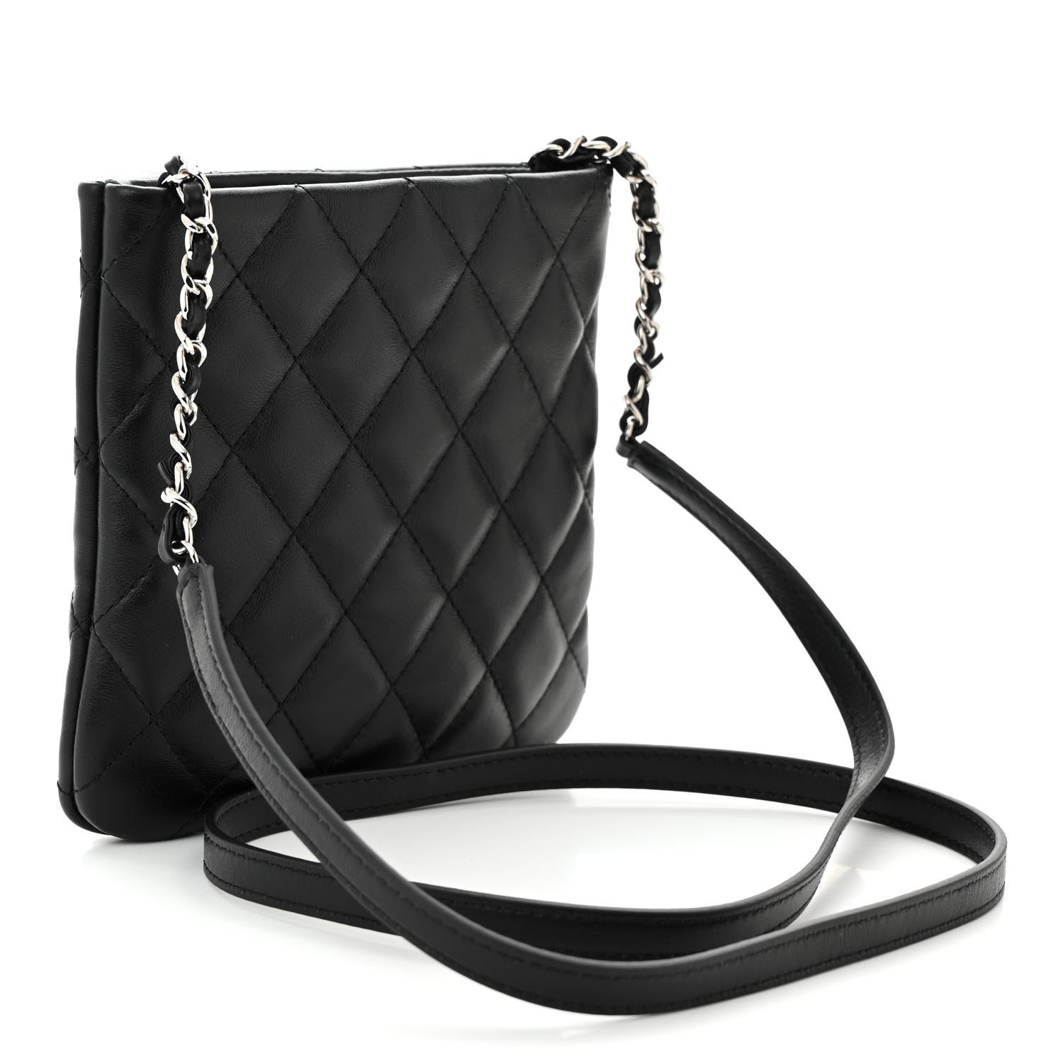 Chanel Lambskin Quilted Crossbody Bag Black 3 of 10
