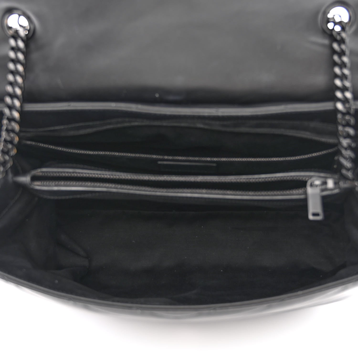 Saint Laurent Calfskin Y Quilted Monogram Monochrome Large Loulou Chain Satchel Black 5 of 13